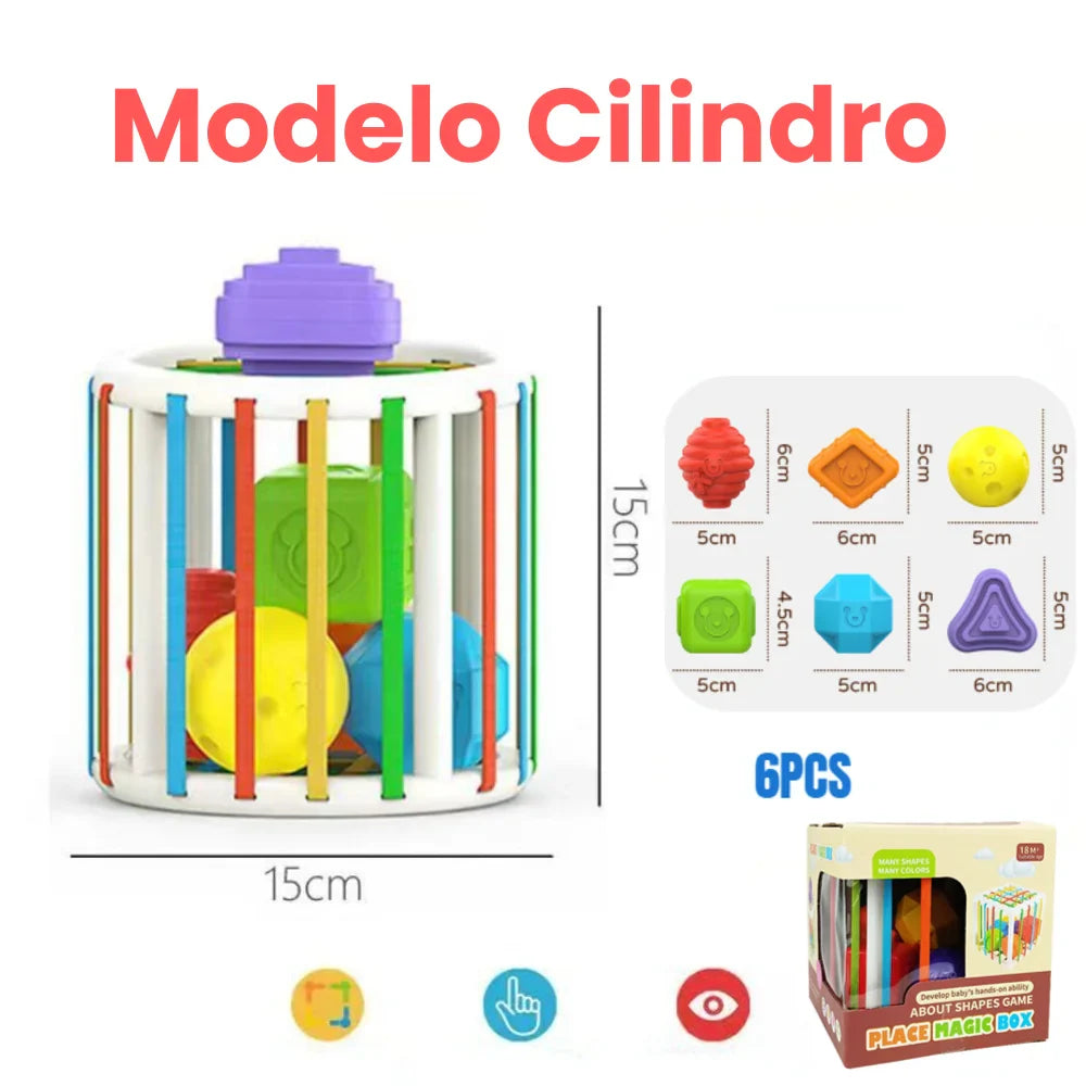 Brinquedo Educativo Blocos de Formas Coloridos Aprendizagem Sensorial