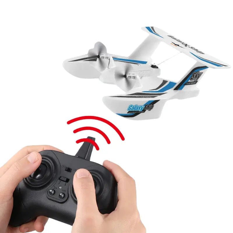 Avião de Controle Remoto Planador Diversão Dupla no Ar e na Água