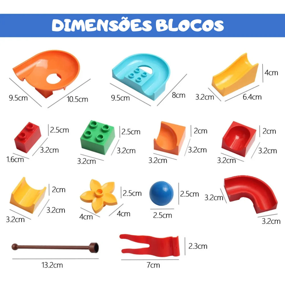 Blocos de Montar com Pista de Corrida e Bolinhas