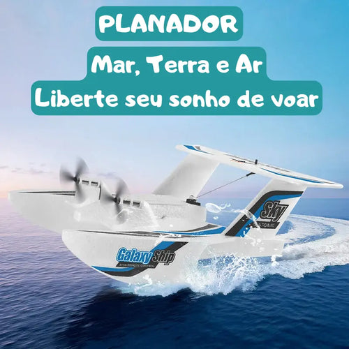 Avião de Controle Remoto Planador Diversão Dupla no Ar e na Água