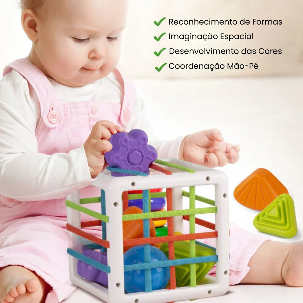 Brinquedo Educativo Blocos de Formas Coloridos Aprendizagem Sensorial