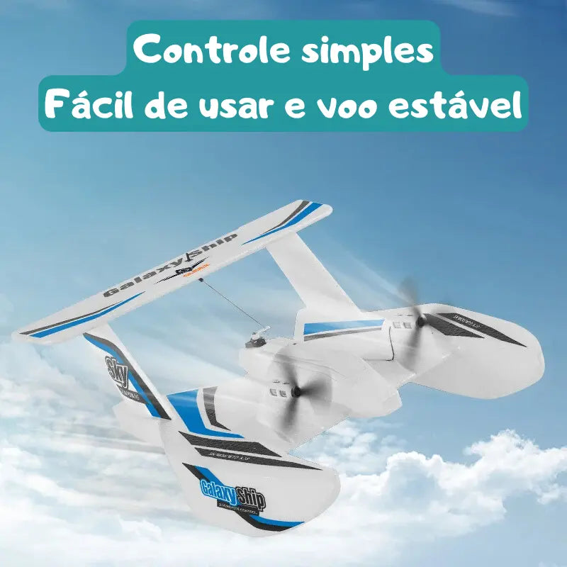 Avião de Controle Remoto Planador Diversão Dupla no Ar e na Água