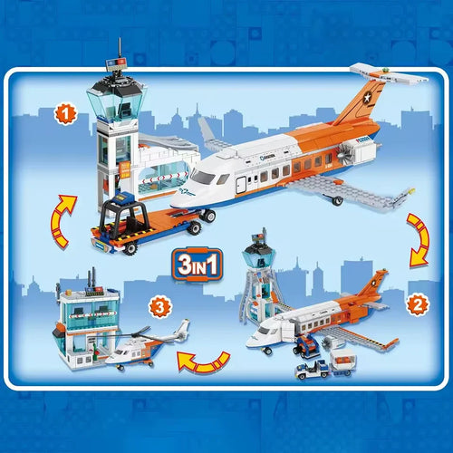 Avião de Brinquedo Blocos de Montar 3 em 1 Brinquedo Educativo