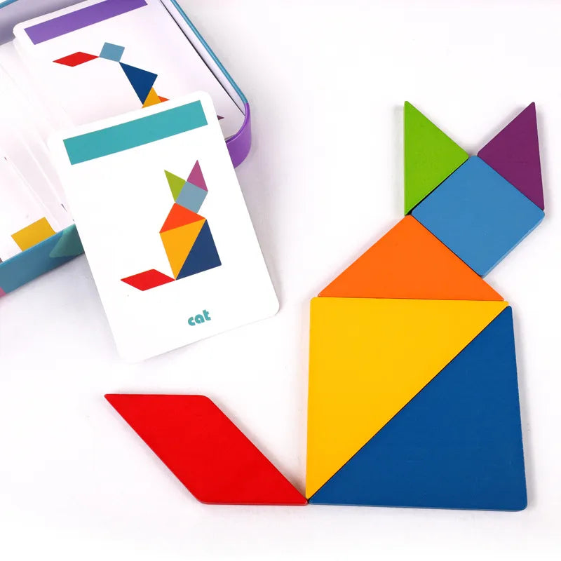 Tangram Colorido Jogo Educativo Montessori em 3D