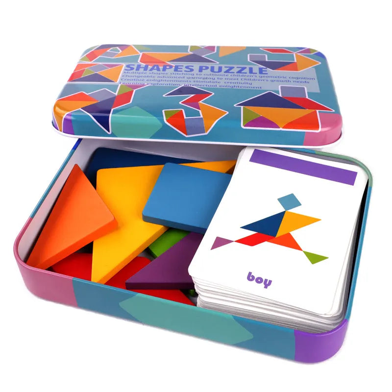 Tangram Colorido Jogo Educativo Montessori em 3D