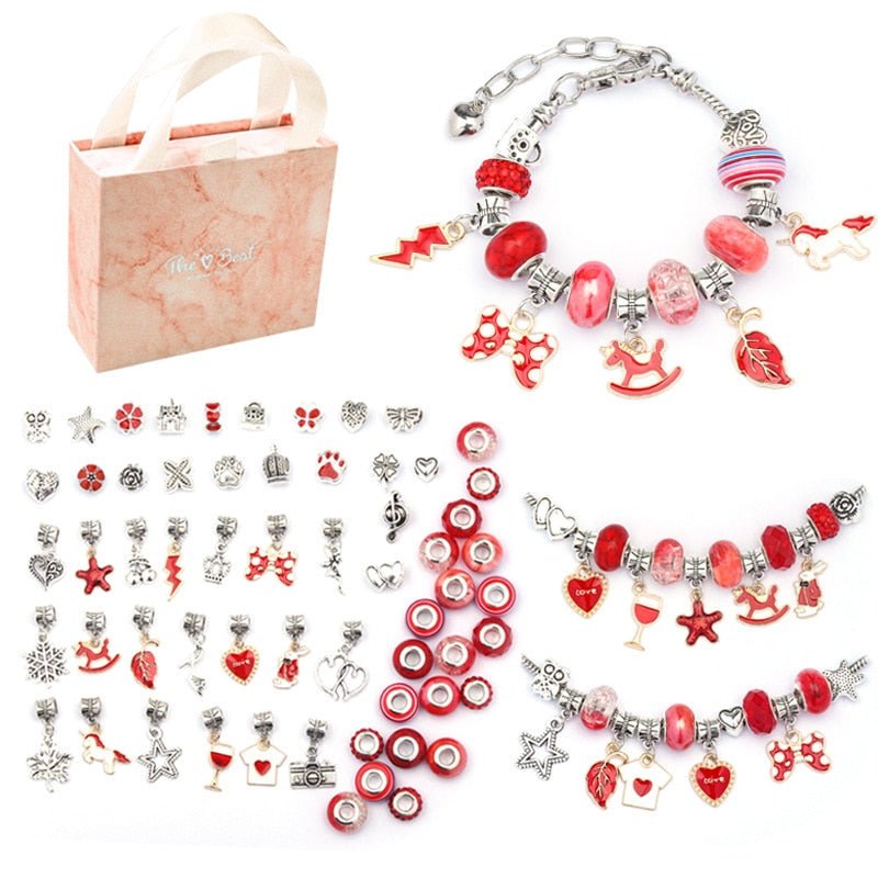 Kit de Montar Pulseiras Femininas – 63 Peças para Criar, Brilhar e Personalizar!