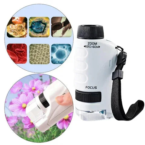Microscópio Portátil Infantil – Explore o Mundo Minúsculo com as Mãos!