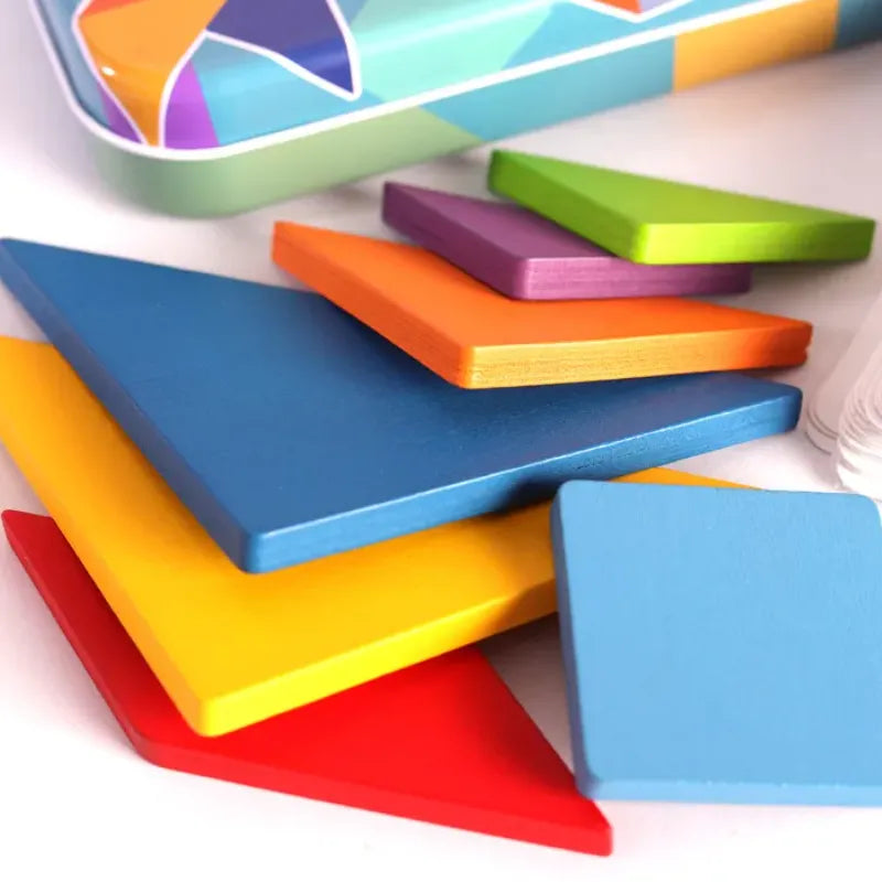 Tangram Colorido Jogo Educativo Montessori em 3D