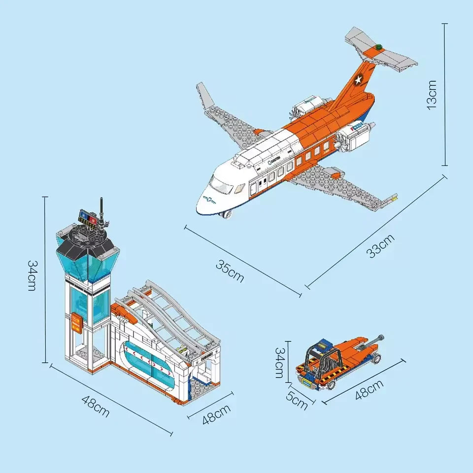 Avião de Brinquedo Blocos de Montar 3 em 1 Brinquedo Educativo