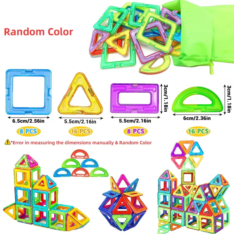 Blocos Magnéticos Tamanho Grande Brinquedo Educativo Criativo