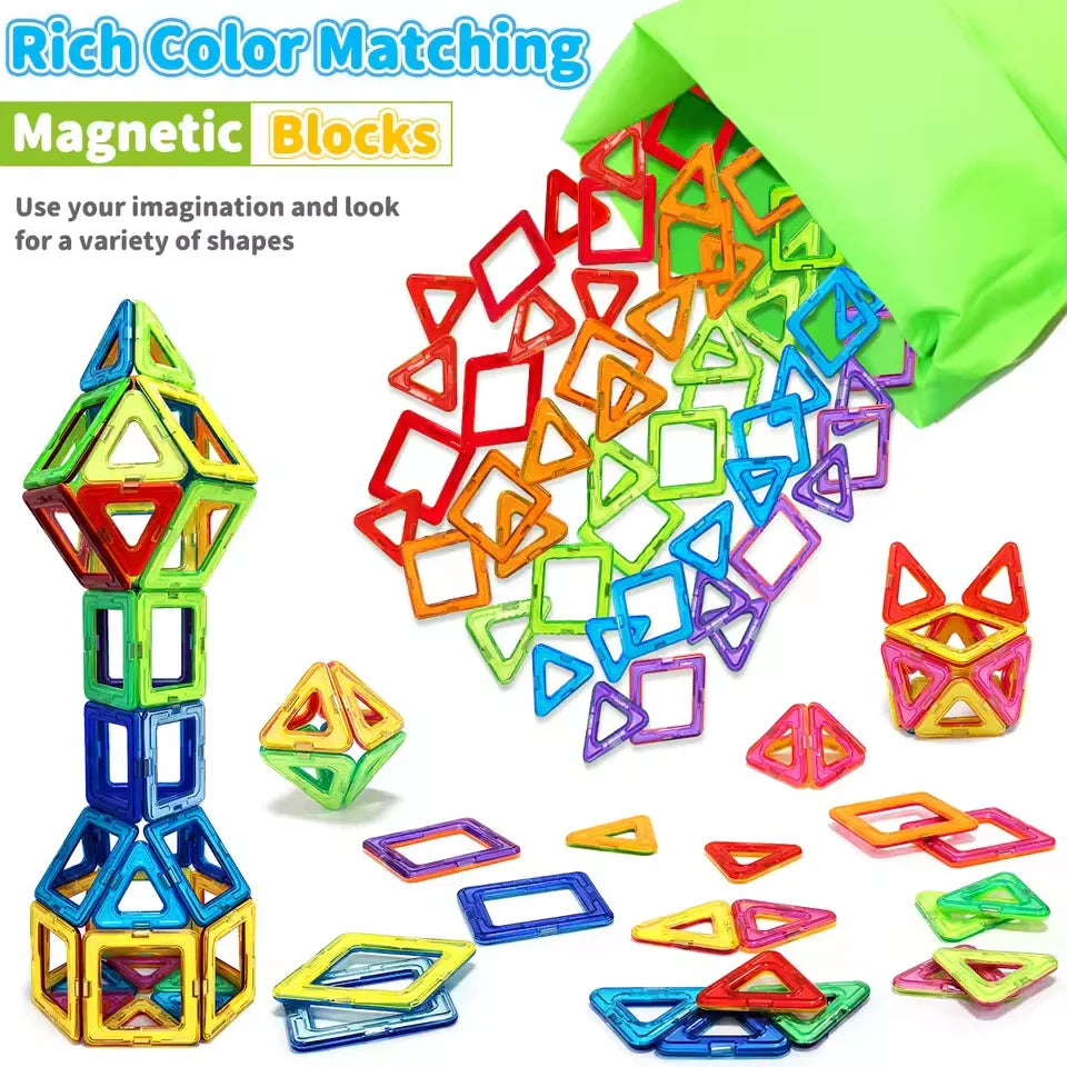 Blocos Magnéticos Tamanho Grande Brinquedo Educativo Criativo
