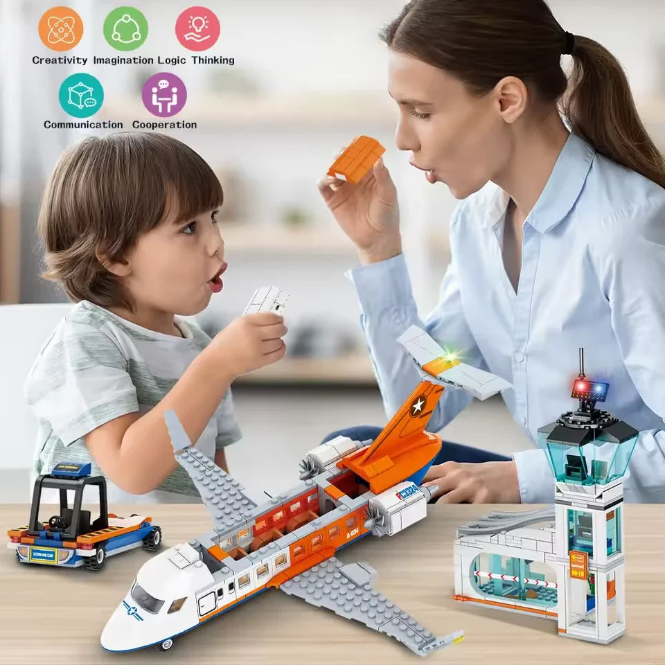 Avião de Brinquedo Blocos de Montar 3 em 1 Brinquedo Educativo