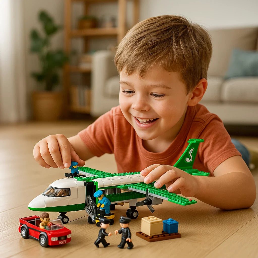 Blocos de Montar Avião Airbus Criatividade e Diversão para Crianças