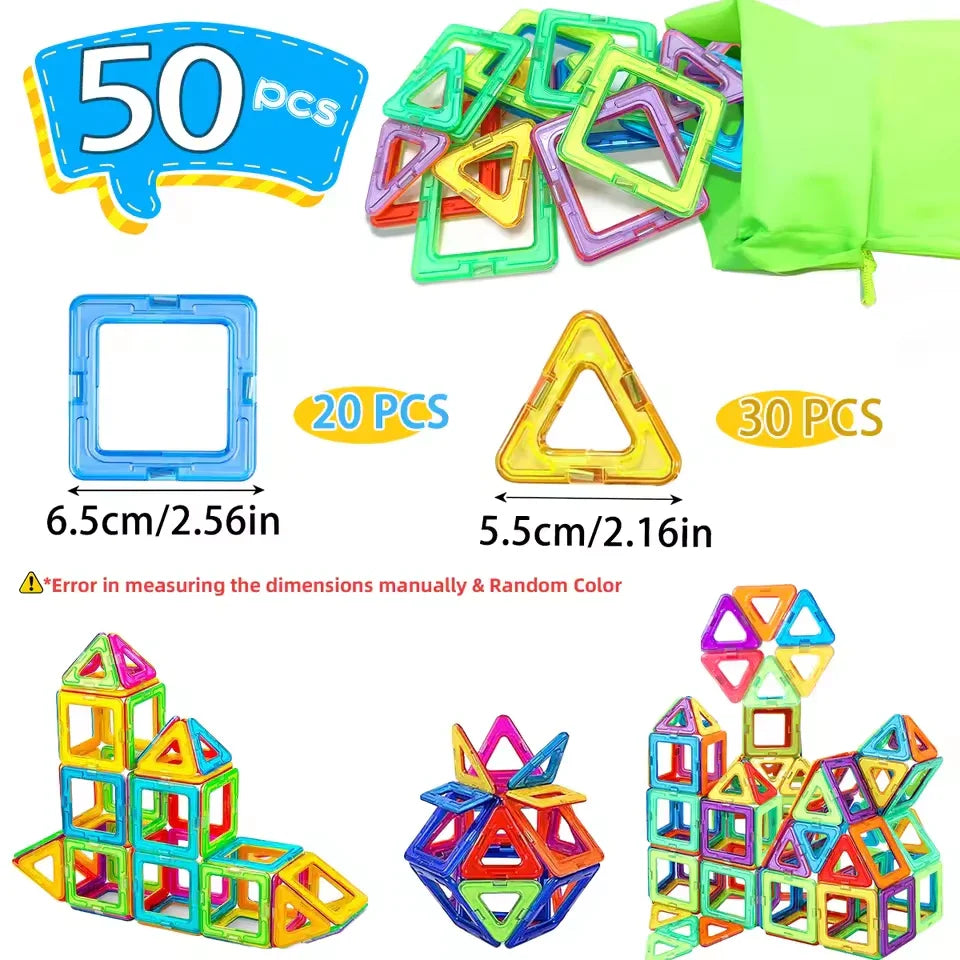 Blocos Magnéticos Tamanho Grande Brinquedo Educativo Criativo